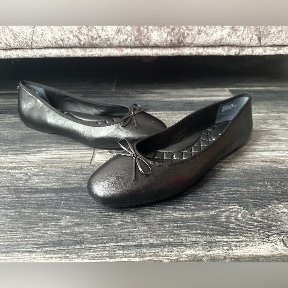 NWOT Birdies The Hummingbird Ballet Flats Black Noir Leather Size 12 - Picture 5 of 12